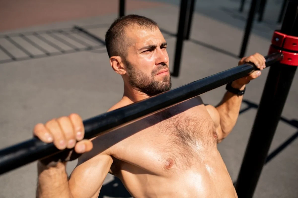 Wide-grip pull-up bodyweight exercise
