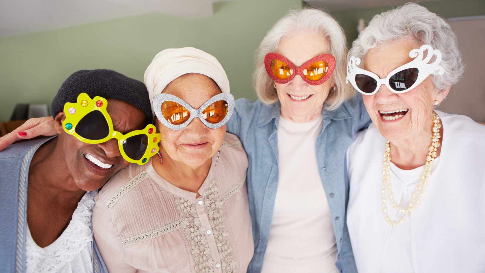 Old ladies with sun glasses