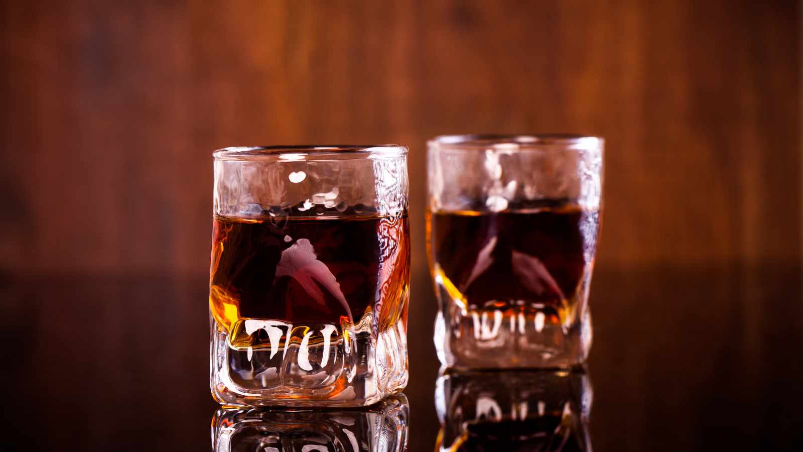 Two shots of rum
