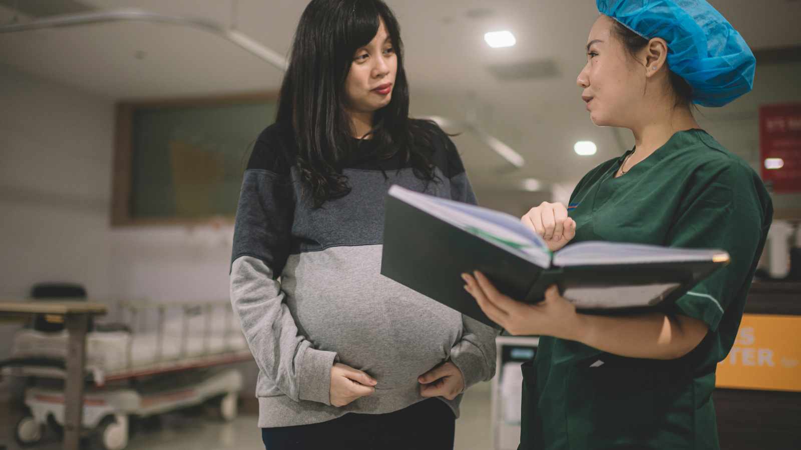 Pregnant lady in the hospital