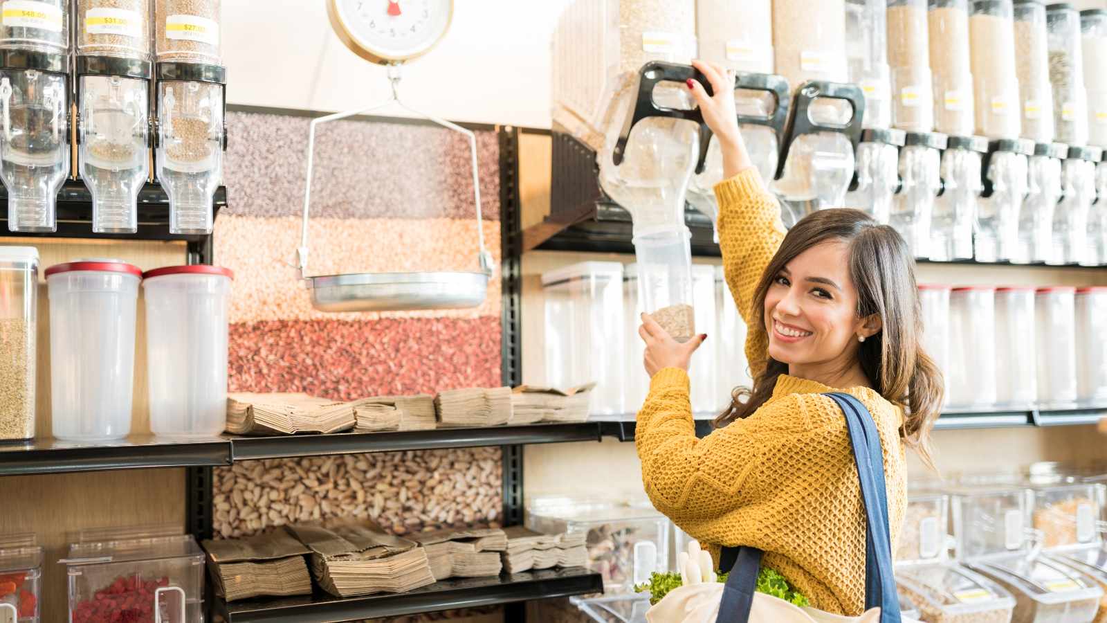 Lady buying grocery