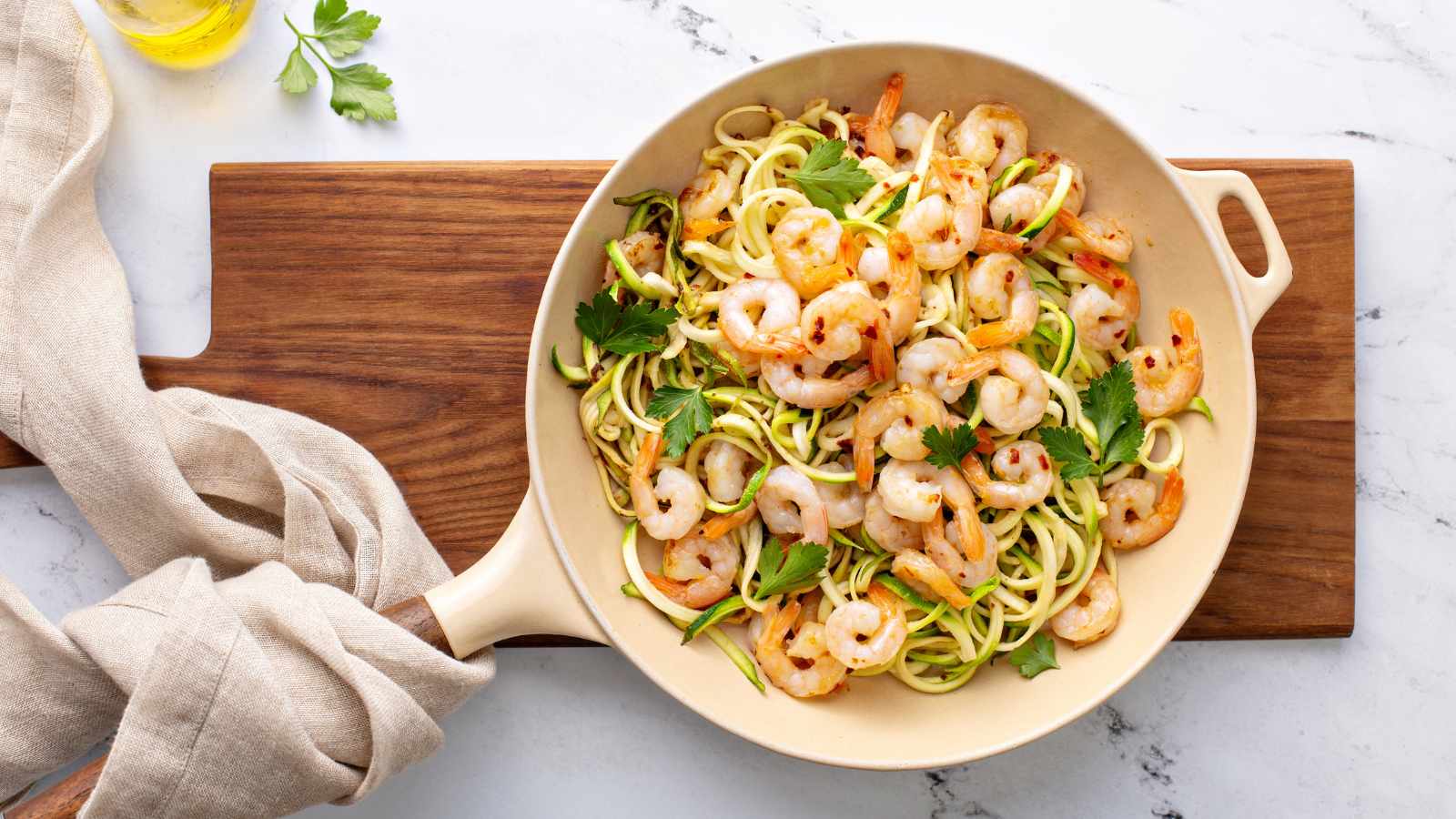 Zucchini Noodles and Shrimp