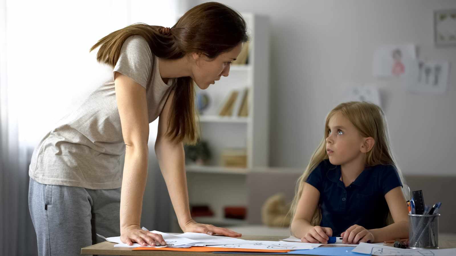 Mother criticizing a child