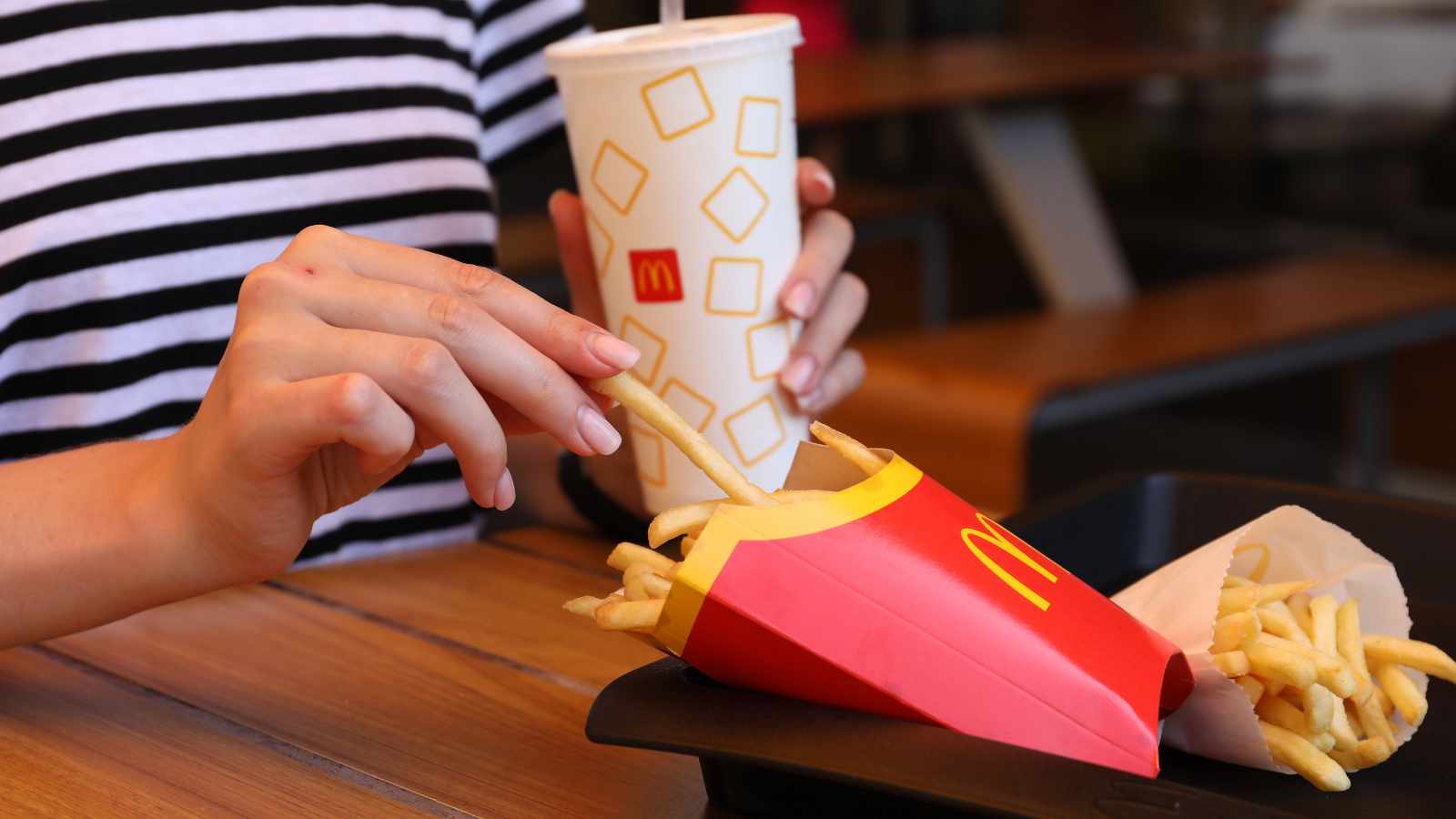 Soft drink and fries