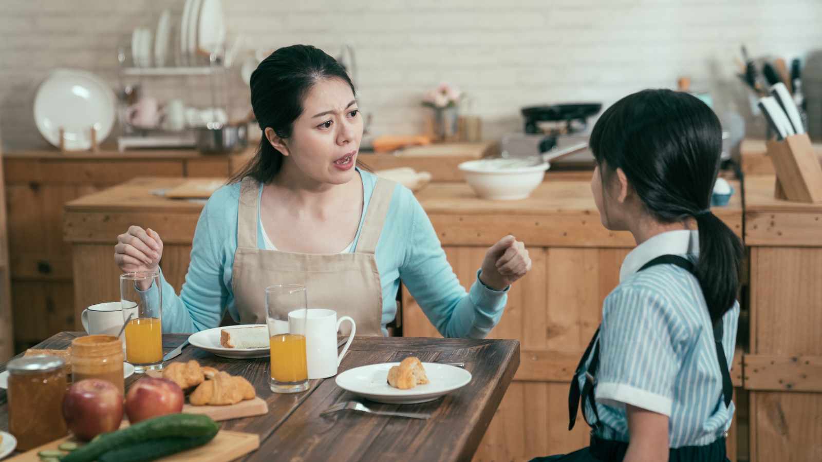 Woman shouting at daughter