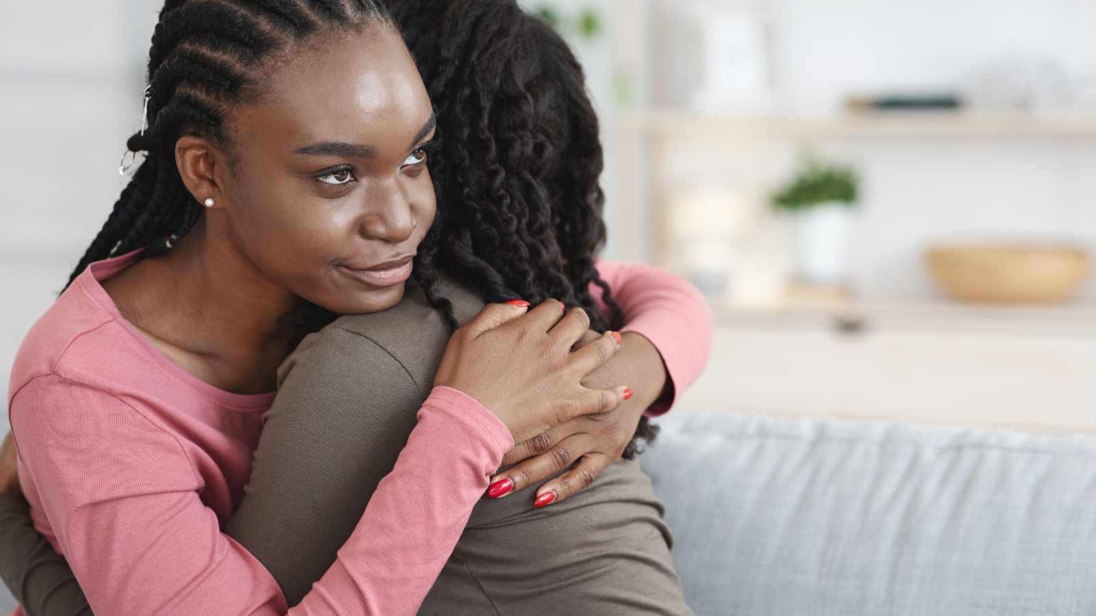 dishonest lady hugging