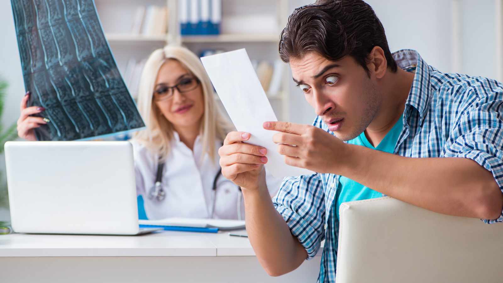 man shocked at medical bill