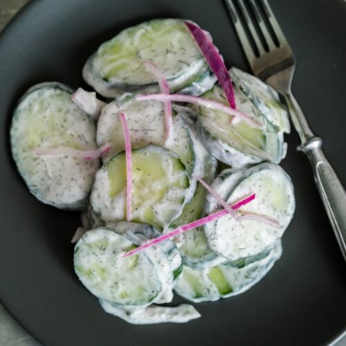 Cucumber and yogurt