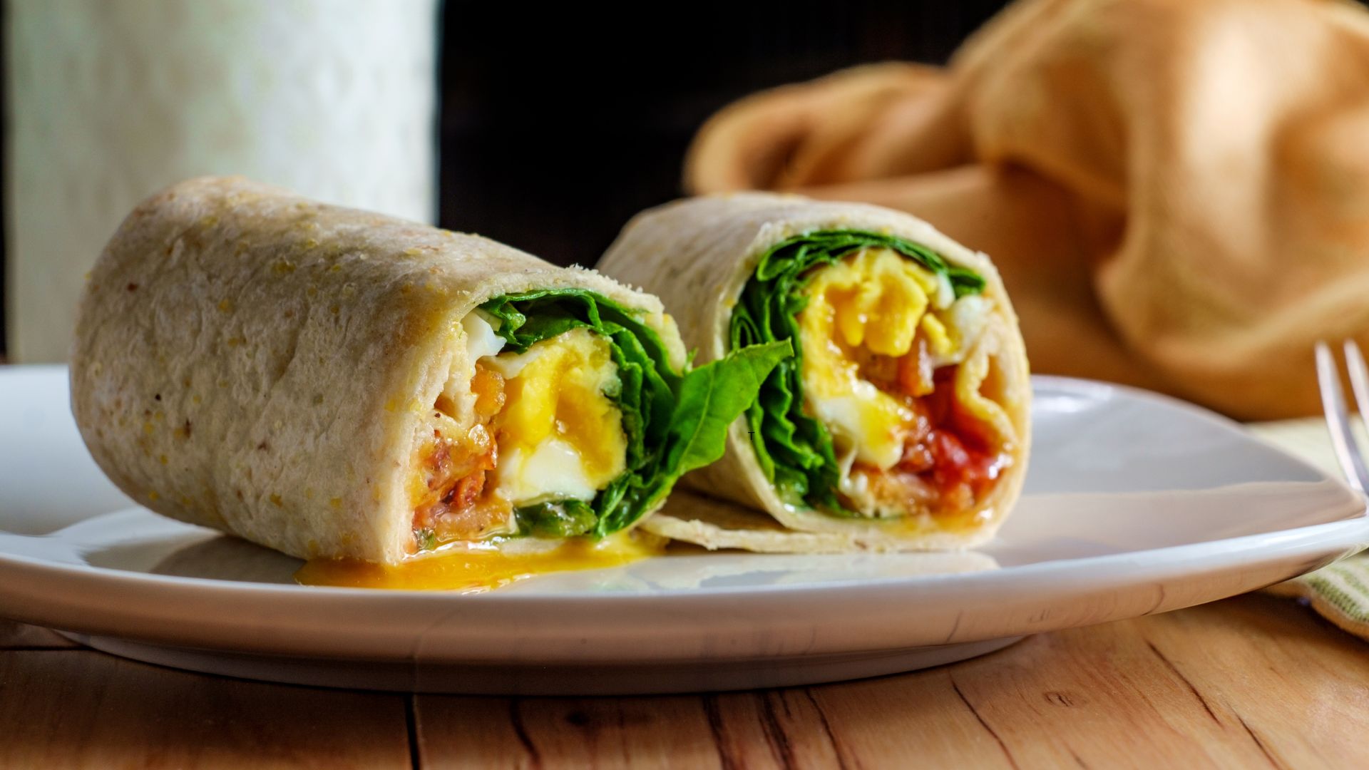 Salmon and spinach wrap