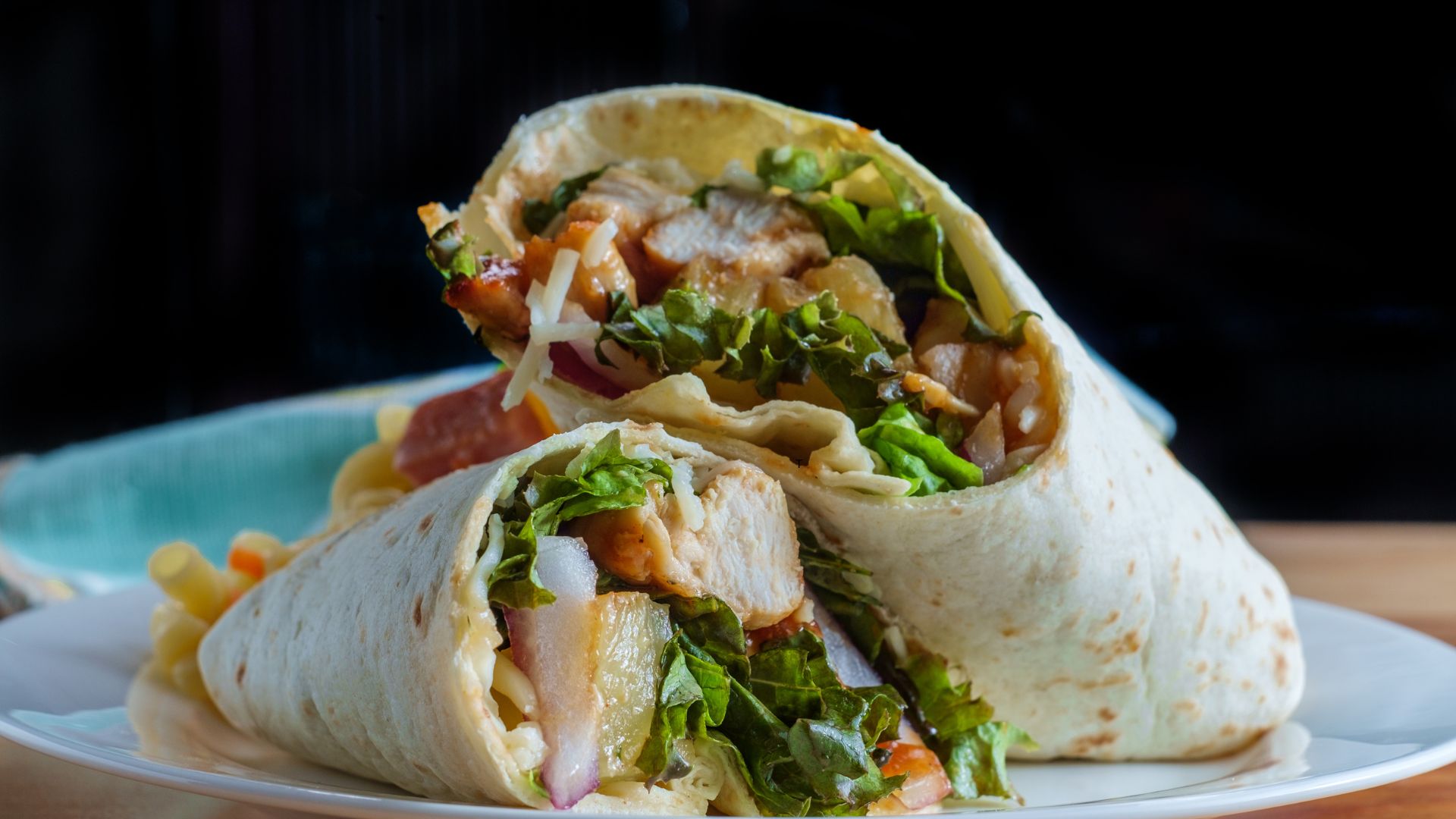 Turkey and hummus wrap
