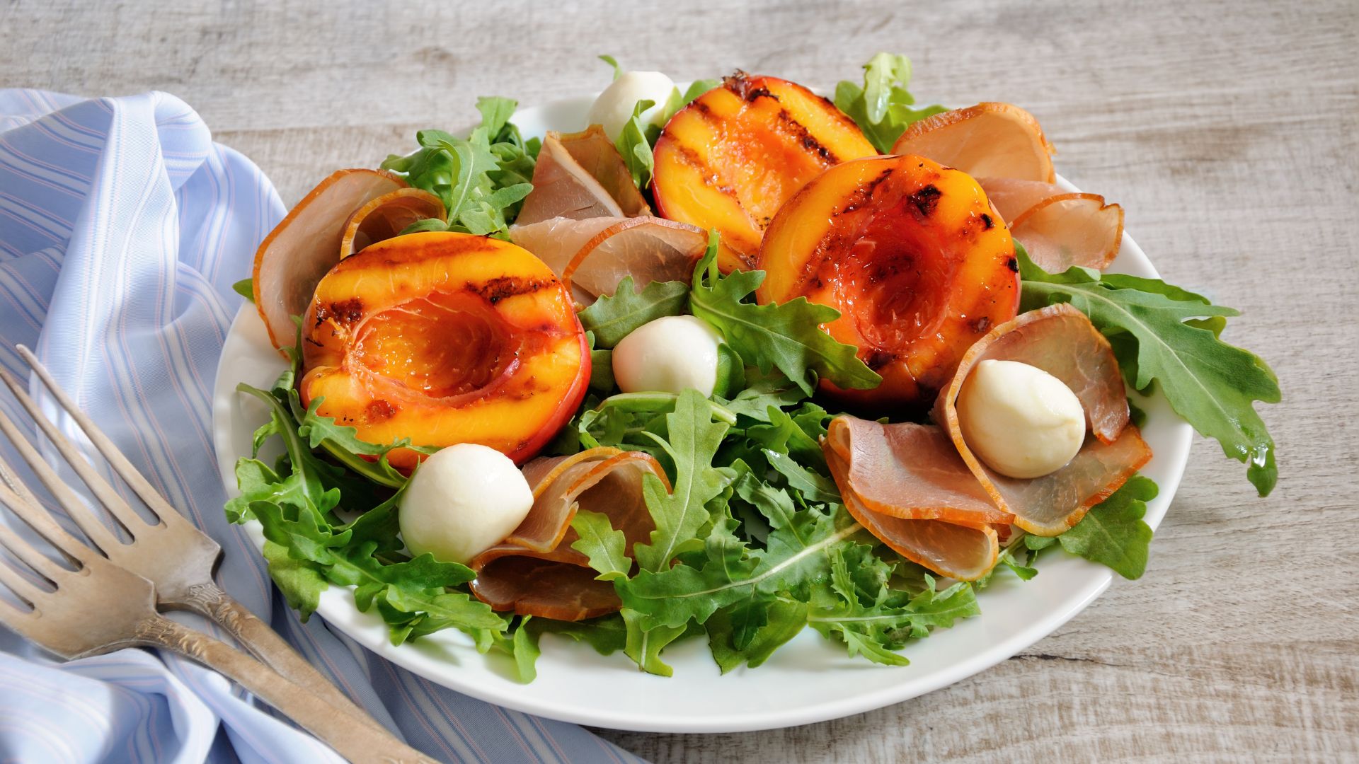 Grilled Peach and Burrata Salad