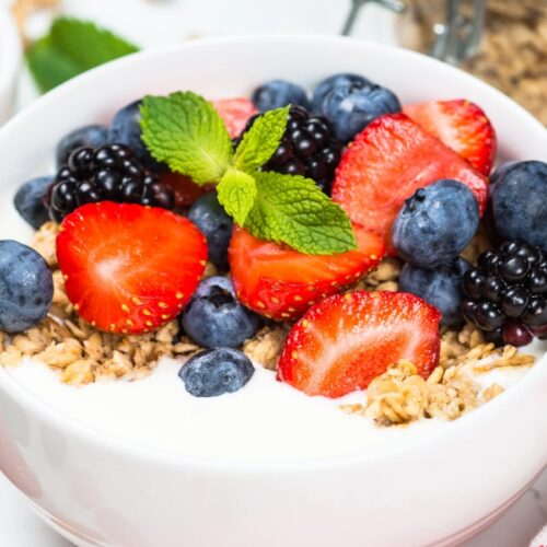 Greek Yogurt With Fresh Berries And Nuts