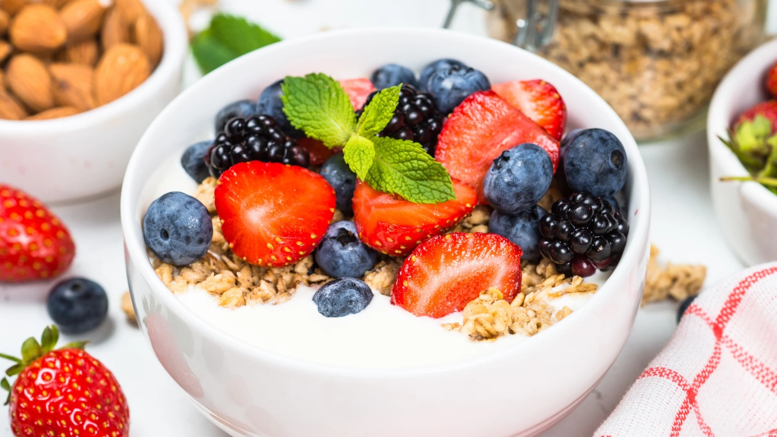 Greek Yogurt With Fresh Berries And Nuts