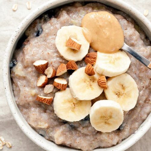 Oats with almond butter